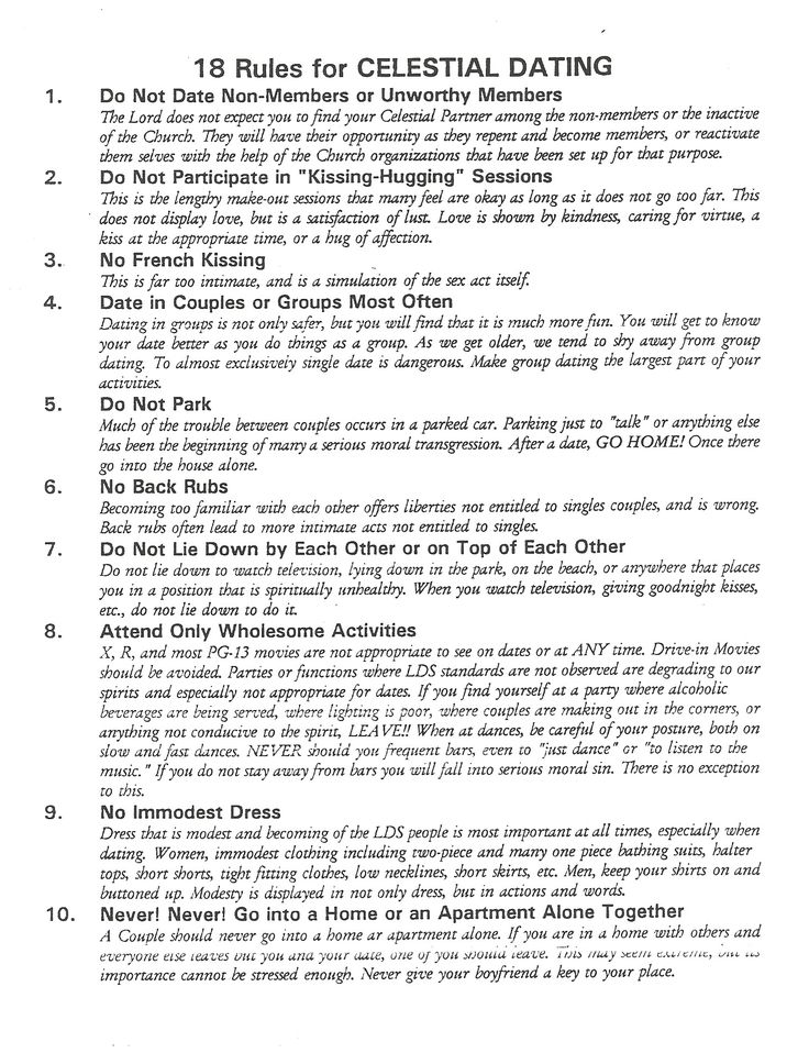 mormon dating rules guys